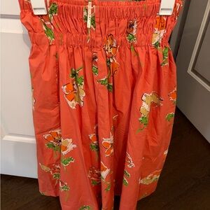Free People Luca-  Coral Floral A-Line Skirt